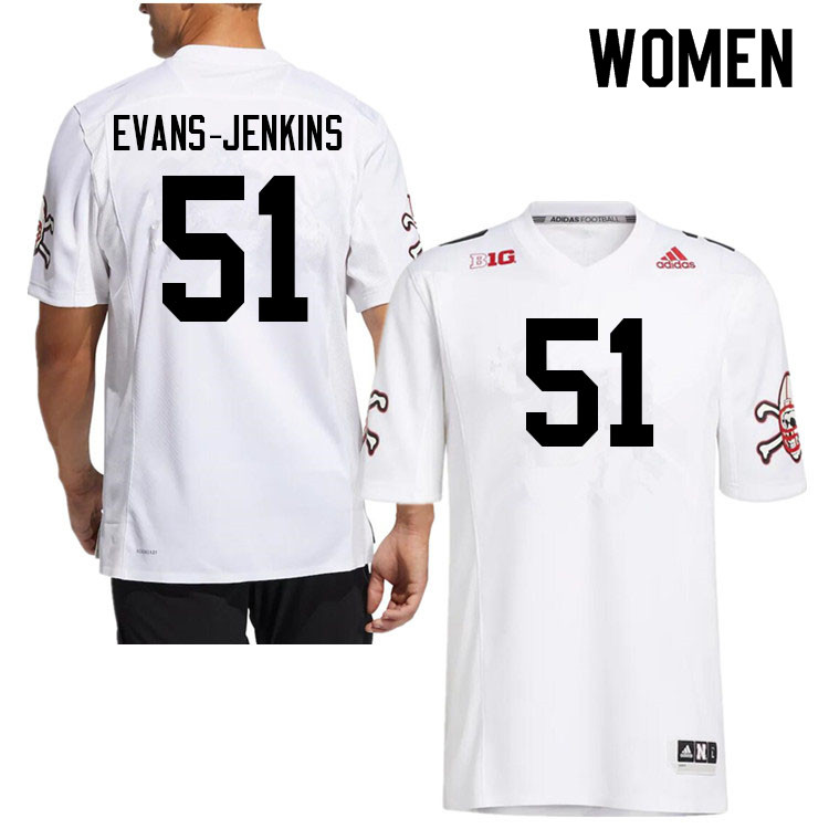 Women #51 Justin Evans-Jenkins Nebraska Cornhuskers College Football Jerseys Sale-Strategy